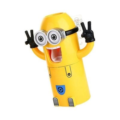 2-In-1 Minion Shaped Toothpaste Squeezer Yellow/Black/White 16x10.1x19.8cm