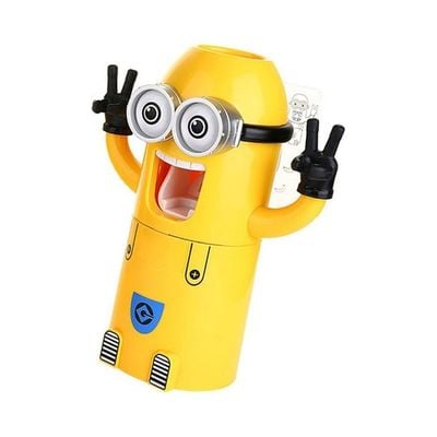 2-In-1 Minion Shaped Toothpaste Squeezer Yellow/Black/White 16x10.1x19.8cm