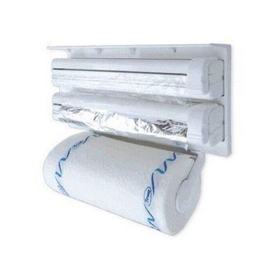 Triple Paper Dispenser With Cutter White 8inch Triple Paper Dispenser With Cutter White 8inch