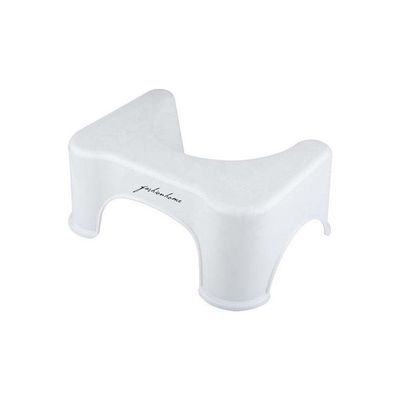 Bathroom Plastic Toilet Stool White 44.5x27x21cm