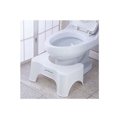 Bathroom Plastic Toilet Stool White 44.5x27x21cm