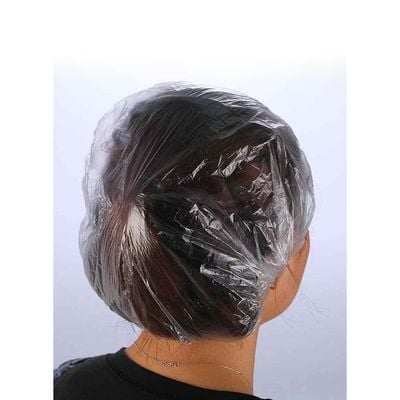 100-Piece Disposable Waterproof Shower Cap Set Clear