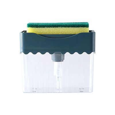 Soap Dispenser And Sponge Set Dark Blue/Green/Yellow 13.50x8.50x11.00cm