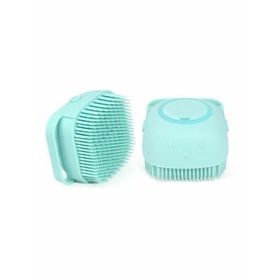 Silicone Shower Brush With Soap Dispenser Light Blue