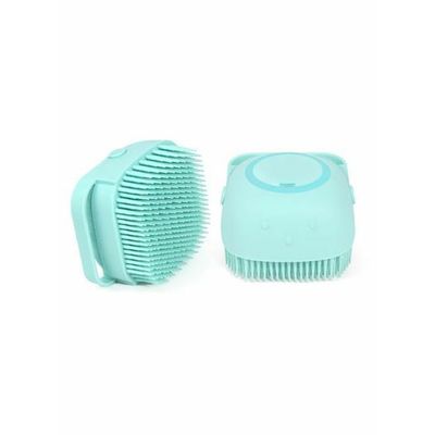 Silicone Shower Brush With Soap Dispenser Light Blue