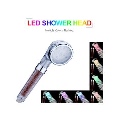 Ionic Filter Automatically Colour-Changing LED Shower Head Brown/Clear/Silver 26cm