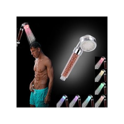 Ionic Filter Automatically Colour-Changing LED Shower Head Brown/Clear/Silver 26cm