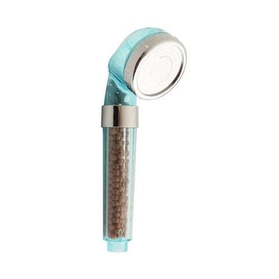 Water Saving Bathroom Shower Head Blue/Silver 30centimeter