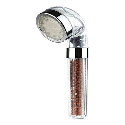 Colours Changing LED Shower Head with Spa Shower Filter Clear 8centimeter