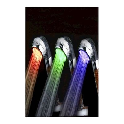 Colours Changing LED Shower Head with Spa Shower Filter Clear 8centimeter