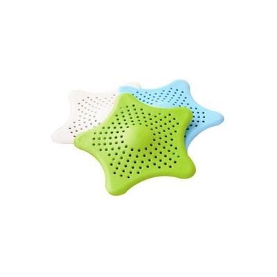 3-Piece Silicone Drain Strainer Green/White/Blue