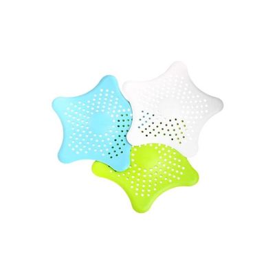 3-Piece Silicone Drain Strainer Green/White/Blue