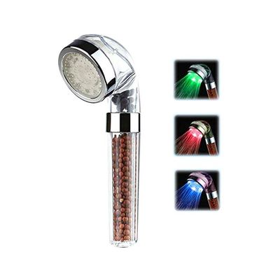 Variable Led Shower Head With Spa Filter Multicolour 8centimeter
