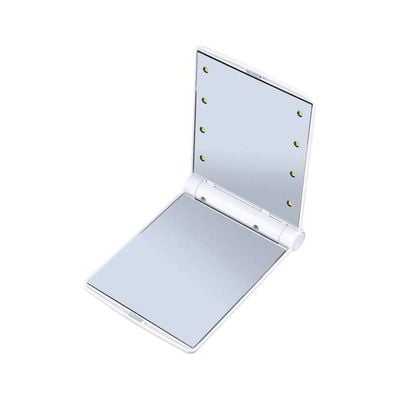 LED Folding Makeup Mirror White 110x11x85millimeter