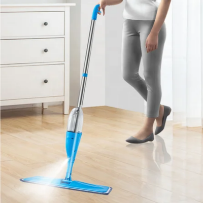 Healthy Spray Floor Cleaning Mop Blue/Silver 52.5x17centimeter