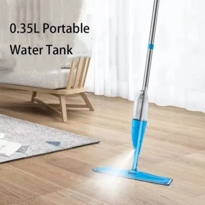 Healthy Spray Floor Cleaning Mop Blue/Silver 52.5x17centimeter