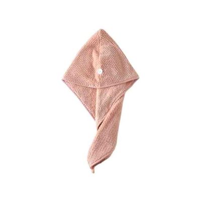 Fleece Absorbent Cap Hair Towel Pink 45x60centimeter