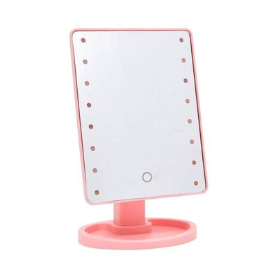 Makeup Mirror With Built In LED Lights Pink