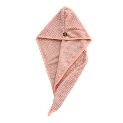 Drain Dry Hair Shower Cap Towel Pink 43 x 60centimeter