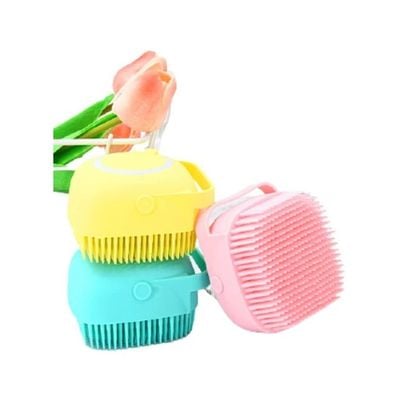 3-Piece Shower Bath Exfoliating Body Scrub Brush with Soap Dispenser Multicolour 50ml