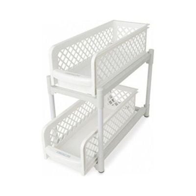 2-Layer Storage Rack for Bathroom White 33.9 x 15 x 19.4cm