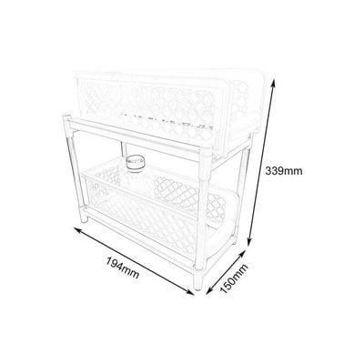 2-Layer Storage Rack for Bathroom White 33.9 x 15 x 19.4cm