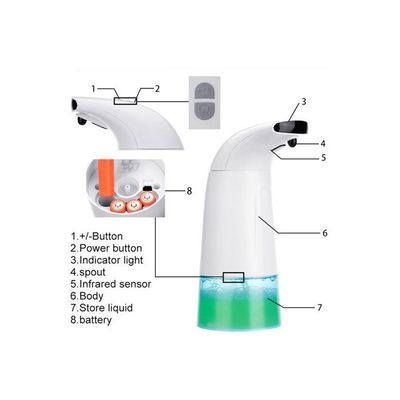 Infrared Soap Dispenser White/Clear 21x9x13centimeter