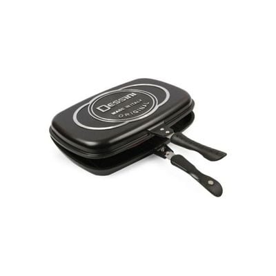 Double Grill Pan Black/Silver/Red 26cm