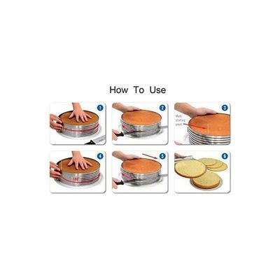 Adjustable Stainless Steel Layer Cake Slicer Kit Mousse Mould Slicing Cake Silver 7.8X3.4inch