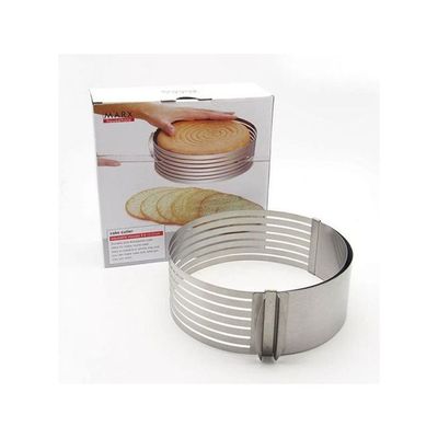 Adjustable Stainless Steel Layer Cake Slicer Kit Mousse Mould Slicing Cake Silver 7.8X3.4inch