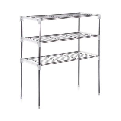 3-Tier Kitchen Shelf Storage Rack Silver/White