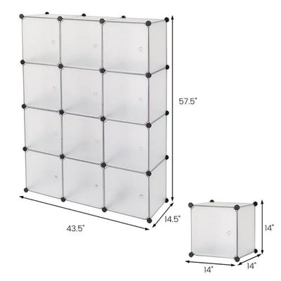 12 Cubes Wardrobe Storage White