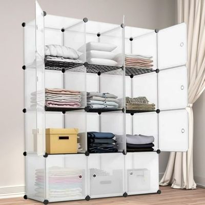 12 Cubes Wardrobe Storage White