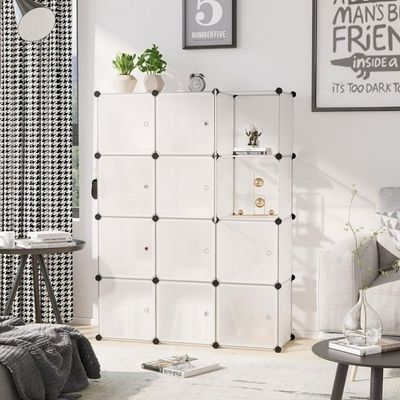 12 Cubes Wardrobe Storage White