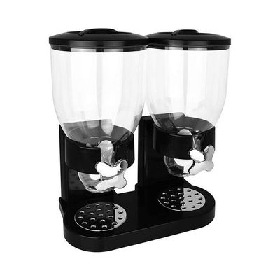 Double Canister Cereal Dispenser Black/Clear 35x20x35cm