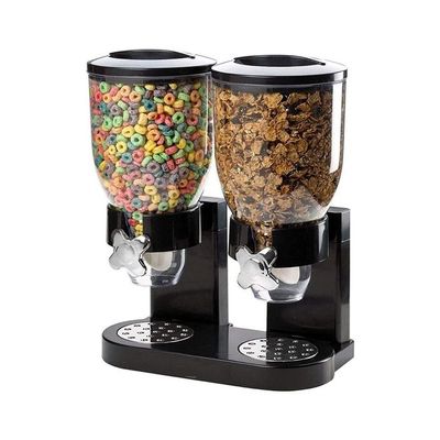Double Canister Cereal Dispenser Black/Clear 35x20x35cm