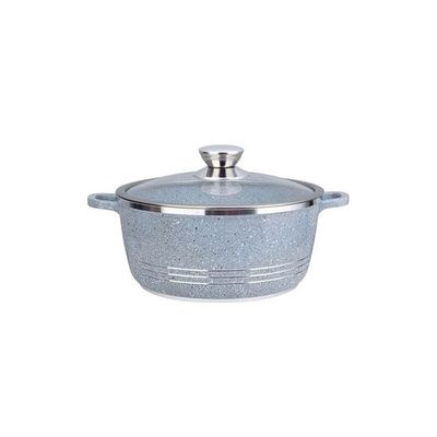 Versatile Efficient Non-stick Stay Cool Handled Shallow Casserole Pot Bowl Deep Fry Pan Cookware Tool Grey/Clear/Silver 26x26x12cm