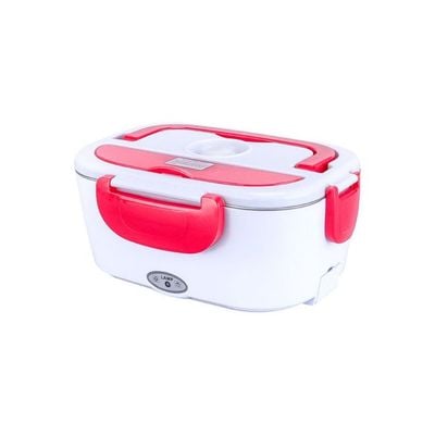 Portable Electric Lunch Box White/Red 23.8x10.8x10.8cm