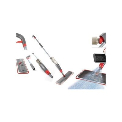 Floor Cleaning Mop With Spray Grey/Red 9x9x50centimeter