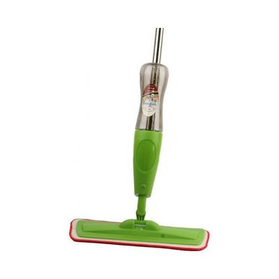 Floor Cleaning Mop With Spray Green/Silver 9x9x50centimeter