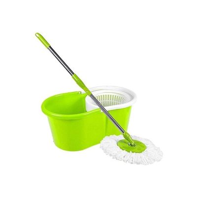 360 Degree Spin Circular Mop With Bucket Green/White