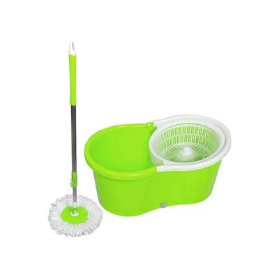 360 Degree Spin Circular Mop With Bucket Green/White