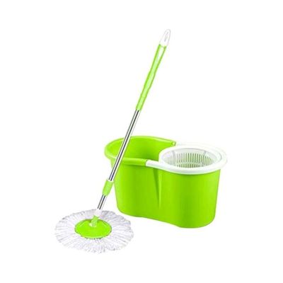 360 Degree Spin Circular Mop With Bucket Green/White
