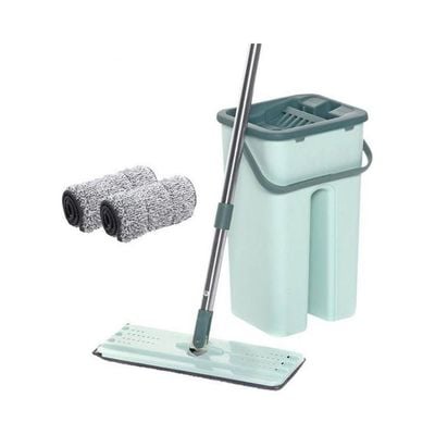 Ree Hand Washing Flat Mop Bucket Set Blue/Silver 1584g