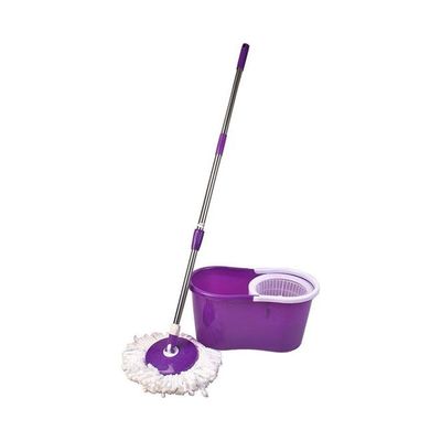 Spin Cleaning Mop With Bucket Set Purple/White Spin Cleaning Mop With Bucket Set Purple/White