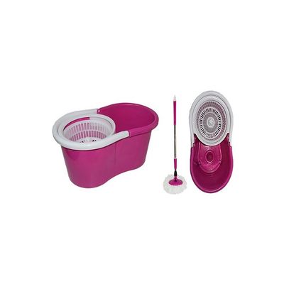360 Degree Rotating Mop Stick With Bucket Pink 50x30x30centimeter