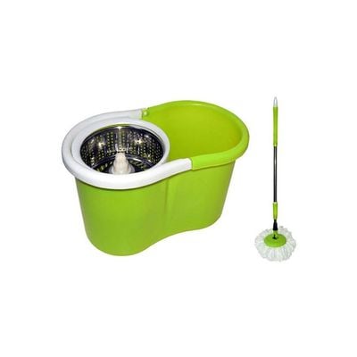 Spin Round Mop With Bucket Neon Green/White 48x29x28centimeter