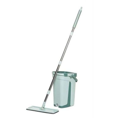 Microfiber Flat Mop With Bucket kit Green