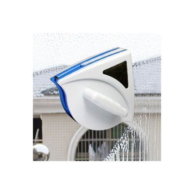 Double Sided Magnetic Window Glass Cleaner Wiper White/Blue