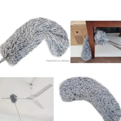 Bendable Motorized Microfiber Dust Cleaner Grey 89centimeter